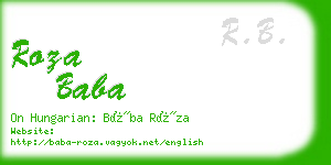 roza baba business card